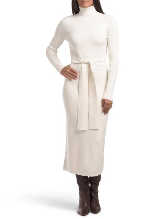 Toccin Dresses & Skirts - TOCCIN Logan Long Sleeve Tie Front Turtleneck Dress